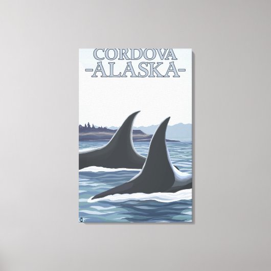 Orca Whales #1 - Cordova, Alaska Canvas Afdruk (Voorkant)