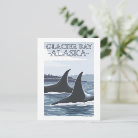 Orca Whales #1 - Glacier Bay, Alaska Briefkaart (Staand voorkant)