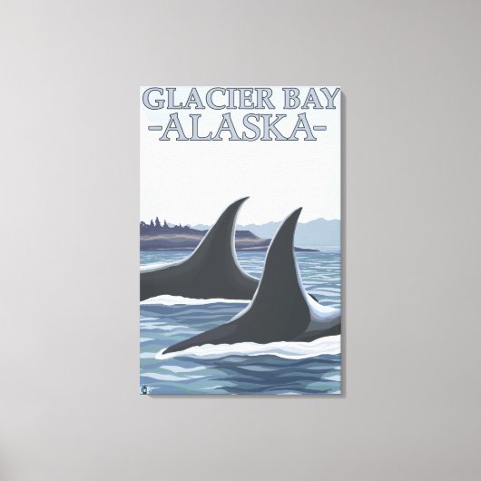 Orca Whales #1 - Glacier Bay, Alaska Canvas Afdruk (Voorkant)