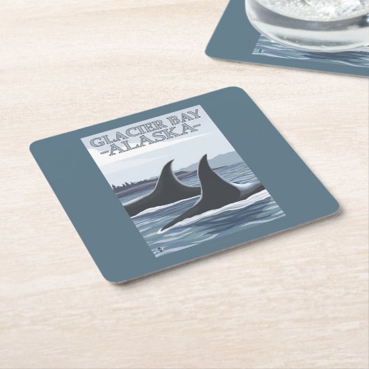 Orca Whales #1 - Glacier Bay, Alaska Kartonnen Onderzetters (Schuin)