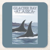 Orca Whales #1 - Glacier Bay, Alaska Kartonnen Onderzetters (Voorkant)