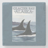 Orca Whales #1 - Glacier Bay, Alaska Stenen Onderzetter (Voorkant)