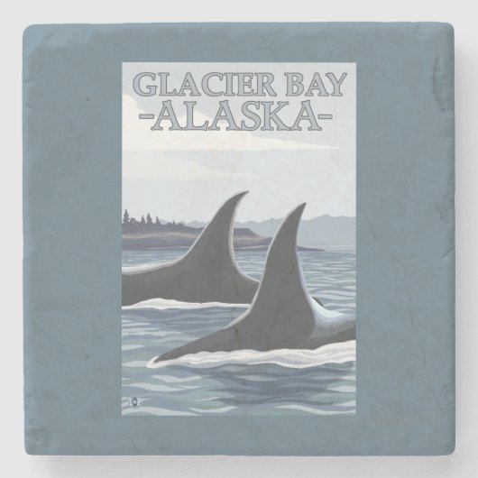 Orca Whales #1 - Glacier Bay, Alaska Stenen Onderzetter (Voorkant)