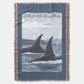 Orca Whales #1 - Golf van Alaska Deken (Voorkant Verticaal)