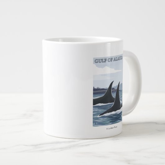 Orca Whales #1 - Golf van Alaska Grote Koffiekop (Voorkant rechts)