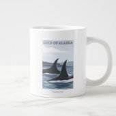 Orca Whales #1 - Golf van Alaska Grote Koffiekop (Rechts)