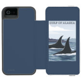 Orca Whales #1 - Golf van Alaska Incipio iPhone Portemonnee Hoesje (Agenda Open)