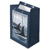 Orca Whales #1 - Golf van Alaska Medium Cadeauzakje (Voorkant Gekanteld)