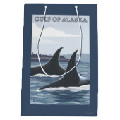 Orca Whales #1 - Golf van Alaska Medium Cadeauzakje (Achterkant)