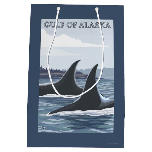 Orca Whales #1 - Golf van Alaska Medium Cadeauzakje (Achterkant)