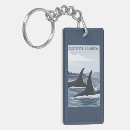Orca Whales #1 - Golf van Alaska Sleutelhanger (Voorkant Links)