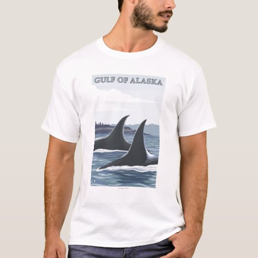 Orca Whales #1 - Golf van Alaska T-shirt (Voorkant)
