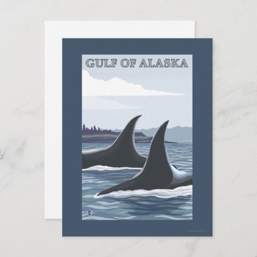 Orca Whales #1 - Gulf of Alaska Briefkaart (Voorkant / Achterkant)