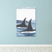 Orca Whales #1 - Gulf of Alaska Canvas Afdruk (Insitu (Houten vloer))