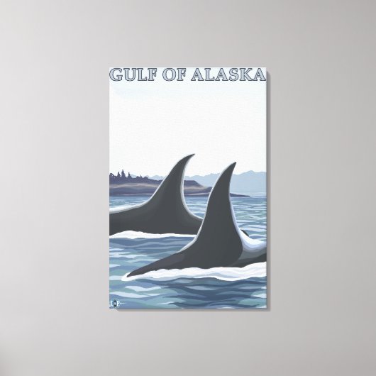 Orca Whales #1 - Gulf of Alaska Canvas Afdruk (Voorkant)