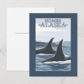 Orca Whales #1 - Homer, Alaska Briefkaart (Voorkant / Achterkant)