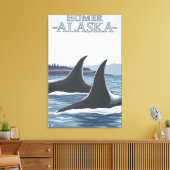 Orca Whales #1 - Homer, Alaska Canvas Afdruk (Insitu (Woonkamer))