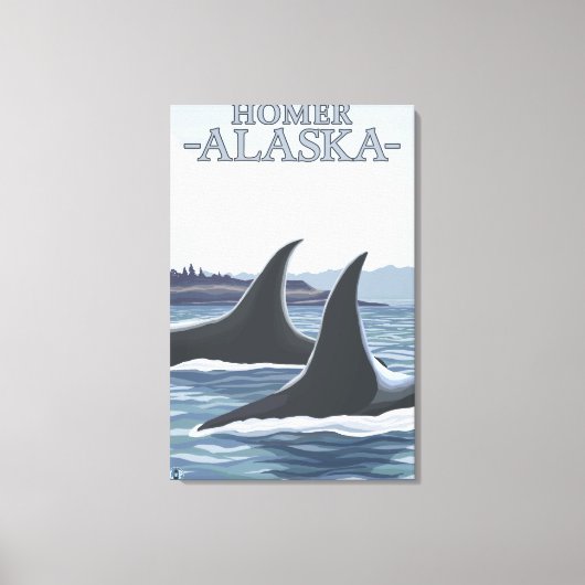 Orca Whales #1 - Homer, Alaska Canvas Afdruk (Voorkant)
