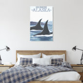 Orca Whales #1 - Homer, Alaska Canvas Afdruk (Insitu (Slaapkamer))