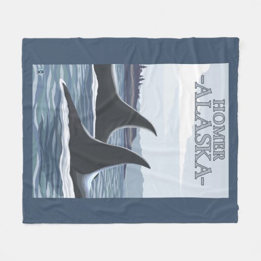 Orca Whales #1 - Homer, Alaska Fleece Deken (Voorkant (Horizontaal))