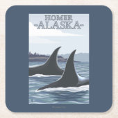 Orca Whales #1 - Homer, Alaska Kartonnen Onderzetters (Voorkant)