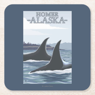 Orca Whales #1 - Homer, Alaska Kartonnen Onderzetters