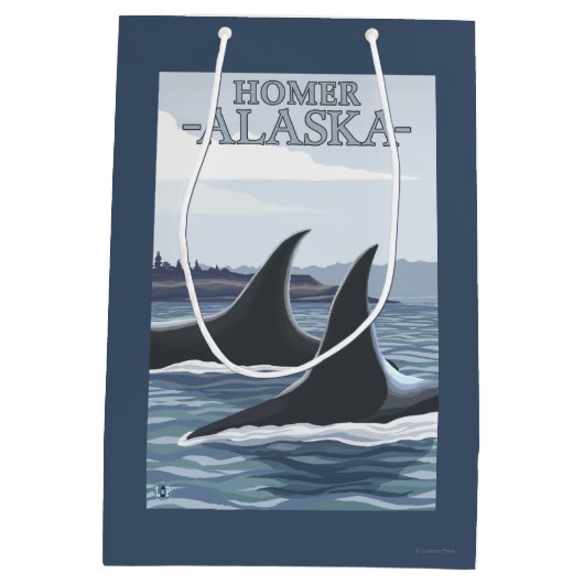 Orca Whales #1 - Homer, Alaska Medium Cadeauzakje (Achterkant)