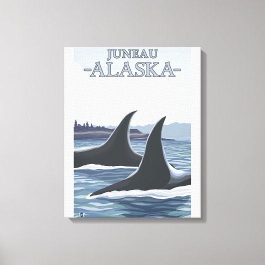 Orca Whales #1 - Juneau, Alaska Canvas Afdruk (Voorkant)