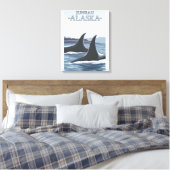 Orca Whales #1 - Juneau, Alaska Canvas Afdruk (Insitu (Slaapkamer))