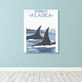 Orca Whales #1 - Juneau, Alaska Canvas Afdruk (Insitu (Houten vloer))
