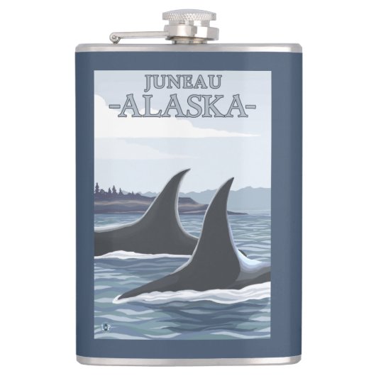 Orca Whales #1 - Juneau, Alaska Heupfles (Voorkant)