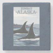 Orca Whales #1 - Juneau, Alaska Stenen Onderzetter (Voorkant)