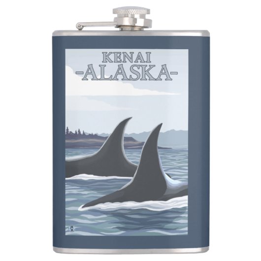 Orca Whales #1 - Kenai, Alaska Heupfles (Voorkant)