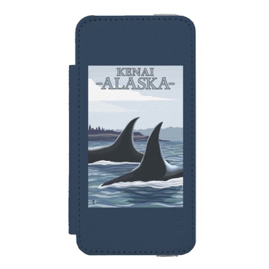 Orca Whales #1 - Kenai, Alaska Incipio iPhone Portemonnee Hoesje (Voorkant Agenda)