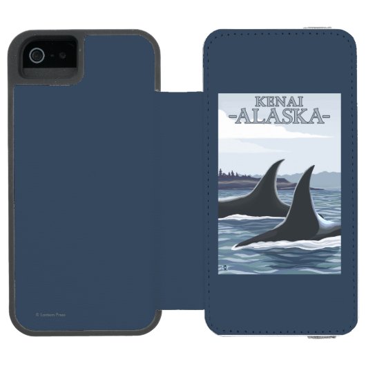 Orca Whales #1 - Kenai, Alaska Incipio iPhone Portemonnee Hoesje (Agenda Open)