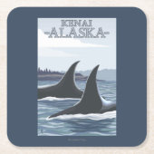 Orca Whales #1 - Kenai, Alaska Kartonnen Onderzetters (Voorkant)