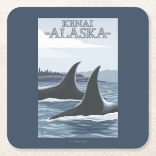 Orca Whales #1 - Kenai, Alaska Kartonnen Onderzetters