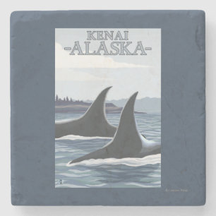 Orca Whales #1 - Kenai, Alaska Stenen Onderzetter