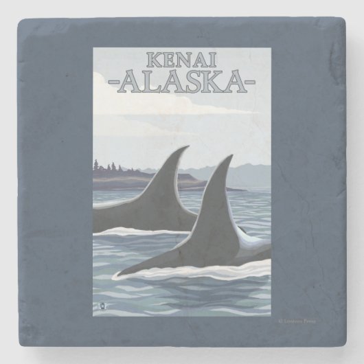 Orca Whales #1 - Kenai, Alaska Stenen Onderzetter (Voorkant)