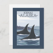Orca Whales #1 - Kenia, Alaska Briefkaart (Voorkant / Achterkant)