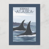 Orca Whales #1 - Kenia, Alaska Briefkaart (Voorkant)