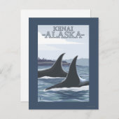Orca Whales #1 - Kenia, Alaska Briefkaart (Voorkant / Achterkant)