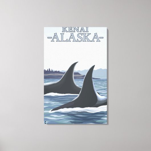 Orca Whales #1 - Kenia, Alaska Canvas Afdruk (Voorkant)