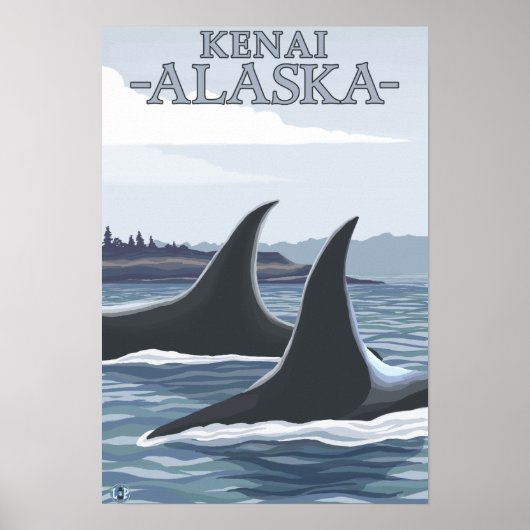 Orca Whales #1 - Kenia, Alaska Poster (Voorkant)