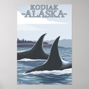 Orca Whales #1 - Kodiak, Alaska Poster