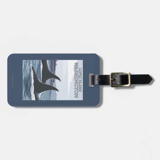 Orca Whales #1 - Lopez, Washington Bagagelabel (Voorkant horizontaal)