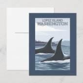 Orca Whales #1 - Lopez, Washington Briefkaart (Voorkant / Achterkant)