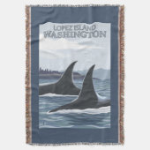 Orca Whales #1 - Lopez, Washington Deken (Voorkant Verticaal)