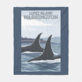 Orca Whales #1 - Lopez, Washington Fleece Deken (Voorkant)