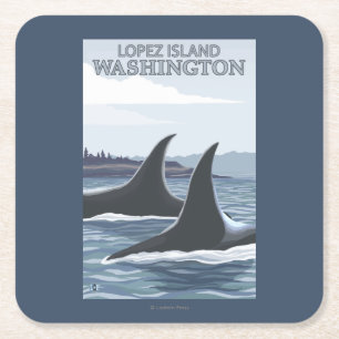 Orca Whales #1 - Lopez, Washington Kartonnen Onderzetters